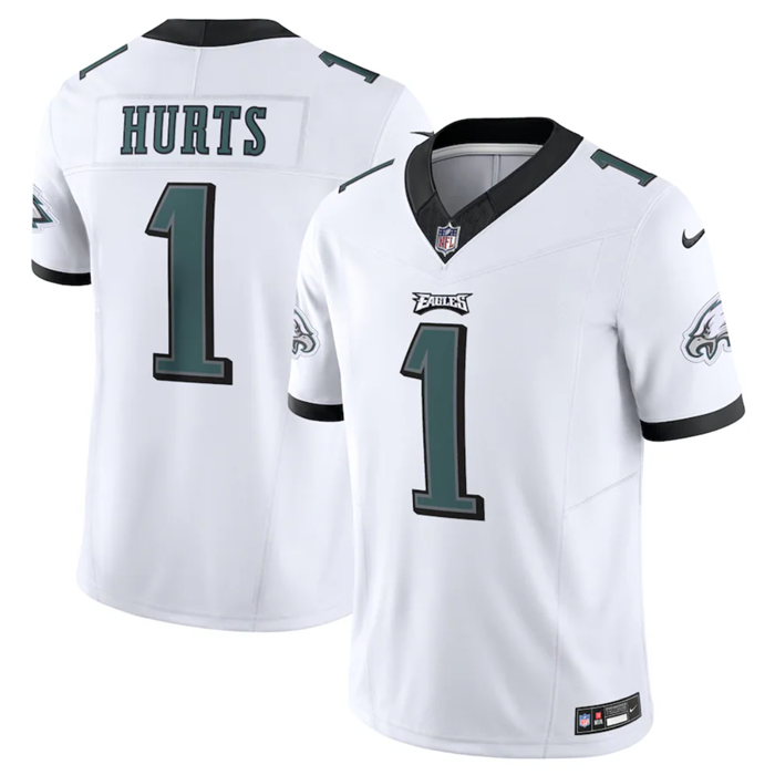 Philadelphia Eagles #1 Jalen Hurts White 2023 F.U.S.E. Vapor Untouchable Limited Stitched Football Jersey